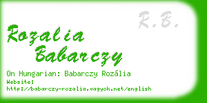 rozalia babarczy business card